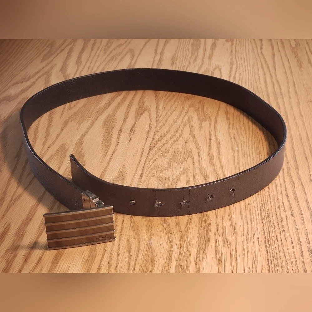Calvin Klein Buckle Belt Reversable Y2K Vintage Mens Size 30